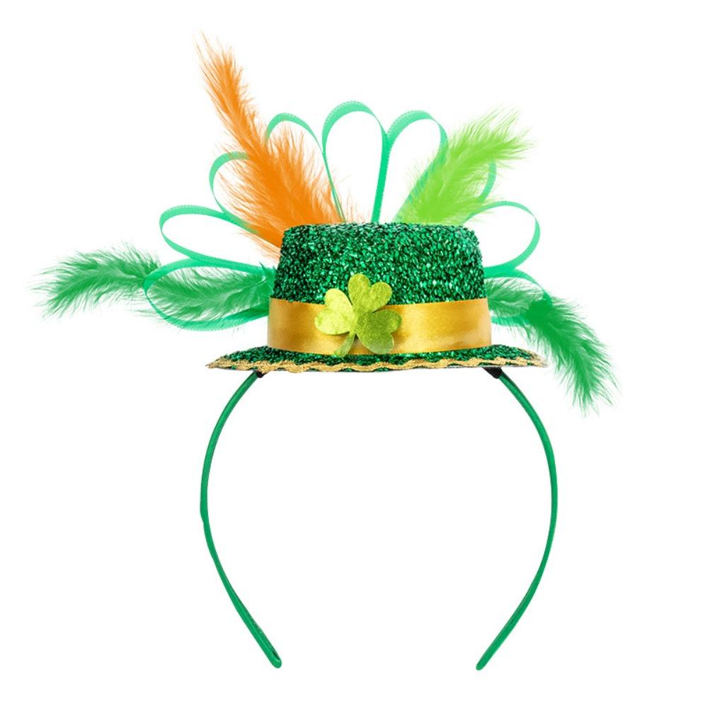 Festive Style ST. Patricks Day Headband Shamrock Shape Portable Bow Headband Creative Hair Hoop ST. Patricks Day