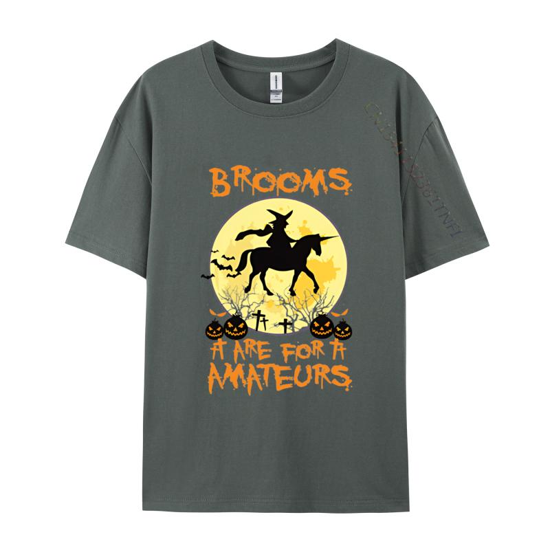 Halloween Costumes Unicorn Brooms Tshirt Unisex T Shirts Cotton Printed Tshirt Plus Size Normal Tshirt