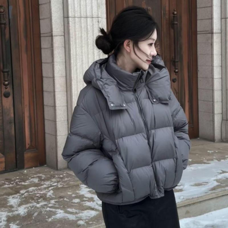 

Зимой Новая корейская версия свободной куртки с капюшоном и хлопковой подкладкой, женское короткое стеганое пальто-пуховик. XL