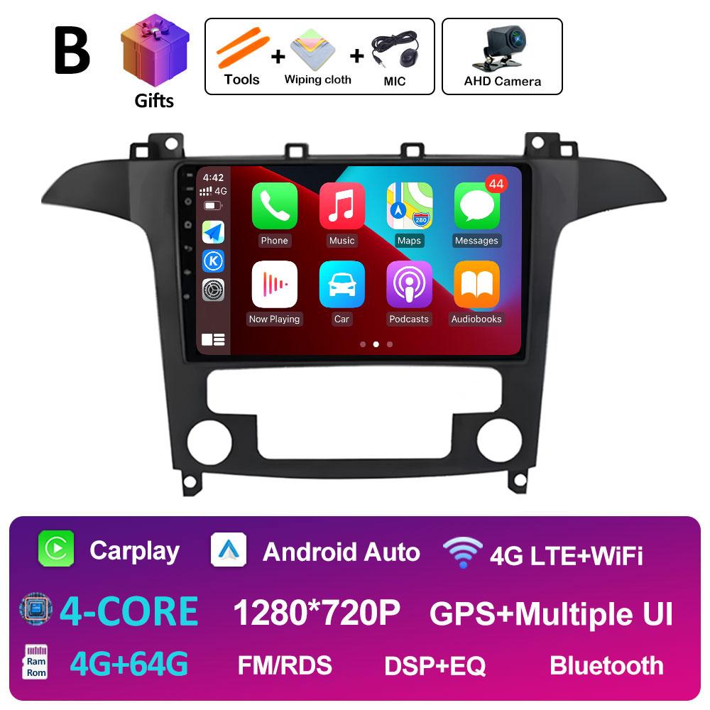 Cooling fan Android 14 Car Audio For Ford S Max S-MAX 2007 2008 2009 2010 2011 2012 2013 2014 2015 Video Player Bluetooth WIFI