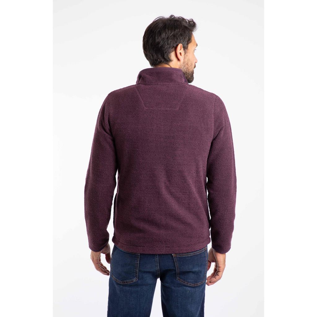 Weird Fish Merrill strukturiertes, umweltfreundliches Fleece-Oberteil mit durchgehendem Reißverschluss für Herren