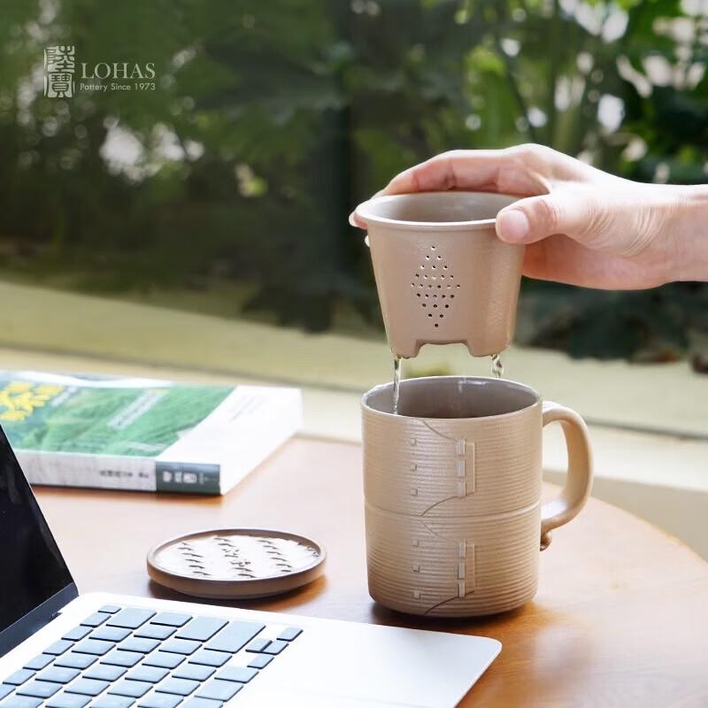 

Lu Bao Ceramic Tea Cup with Infuser and Lid