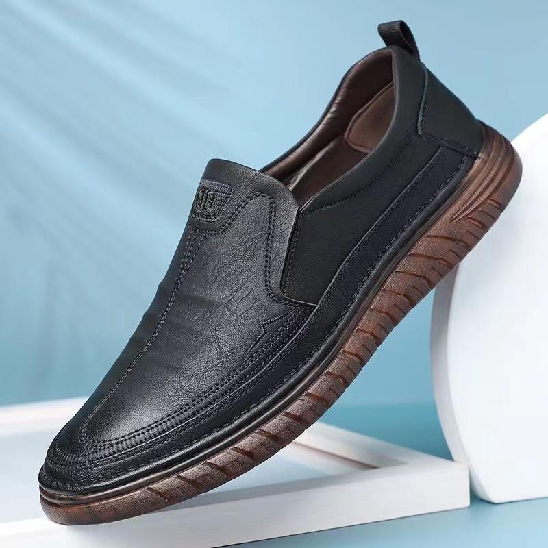 

Men s shoes comfortable fashion synthetic leather shoes soft sole soft surface non-slip men s leather shoes 38 чёрный