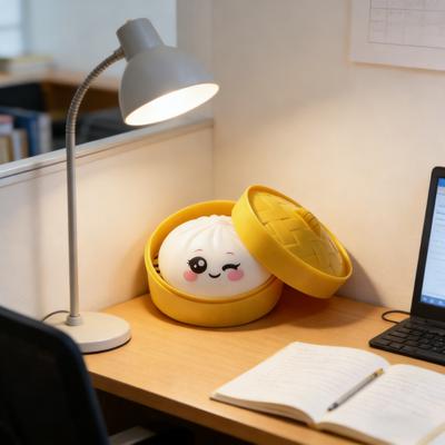 Colorful Baozi Squishy Toy Gift for Kids Friends Stress Relief Cute Design Simulation Soft Touch Bun Squishy with Steamer Box
