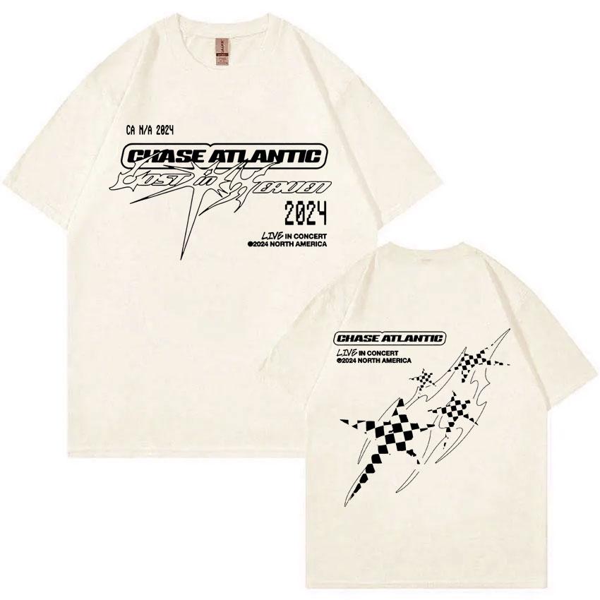 Rock Band Chase Atlantic Lost in Europe and UK Tour TShirts Men Hip Hop Vintage Oversized Cotton Tshirt Gothic Streetwear