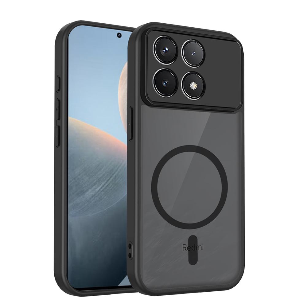 KEYSION Magnetic Phone Case for Xiaomi POCO F8 Pro Silicone+PC Matte Translucent Clear Shockproof Back Cover for POCO F8 Ultra