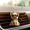 Auto Lufterfrischer Clips Niedlicher Milchtee Welpe Acryl Auto Lüftungsschlitz Clip mit Austauschbaren Duftkissen 2D Armaturenbrett Deko Einfach Aufsteckbar Geschenk für Hundeliebhaber