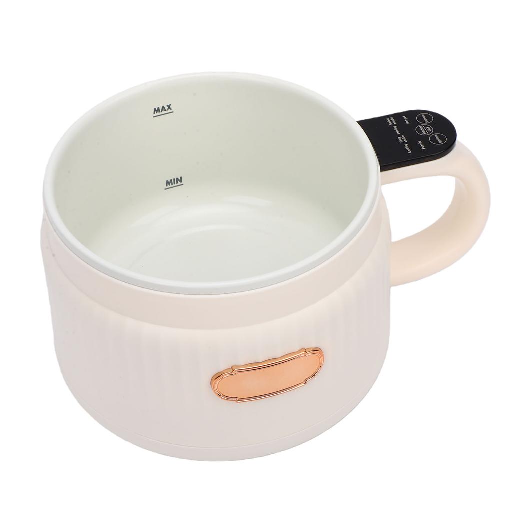 Panela Elétrica 1.6L Antiaderente Multiuso Panela de Arroz Panela de Macarrão para Cozinha Dormitório Escritório Branco