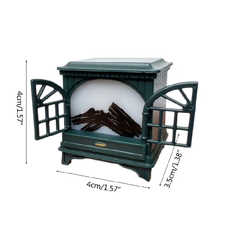 1:12 Scale Dollhouse Fireplace with LED Miniature Furniture Crafts Accessories
