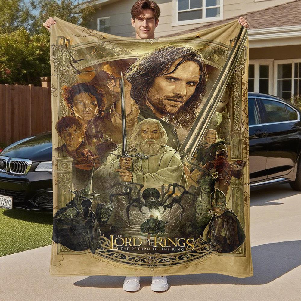 1PC Lord of the Rings Return of the King Outdoor Flannel Blanket Soft Plush Decor for Picnics, camping,Bedroom, Playroom, Office1160A