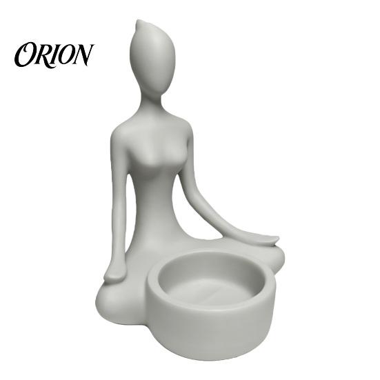 Accessorio Candela Stile Casa Portacandele Figura Seduta Stampato 3D, Supporto Candela Tealight Zen Yoga, Portacandele Minimalista Decorazione per Scrivania Mensola, Regalo Mindfulness per Yogis
