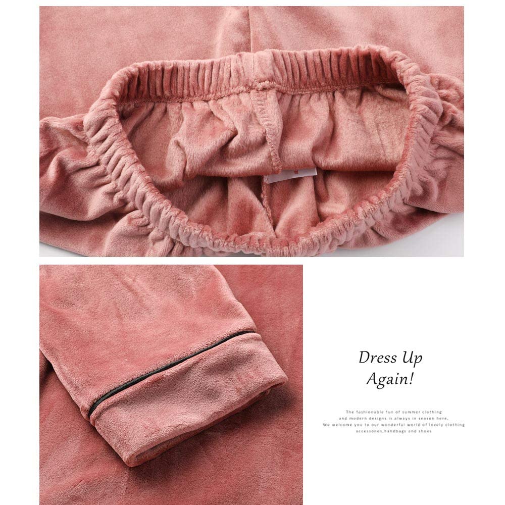 Super Ora Long Sleeve Open Top and Bottom Long Warm and Cute for and Winter Women's Pajamas, Fluffy, Front, Collared, Set, Pants, Spring, Autumn,