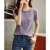 Summer New Style Women's Round Neck Comfortable and Versatile Short-sleeved Simple Age-reducing T-shirt Popularity Top