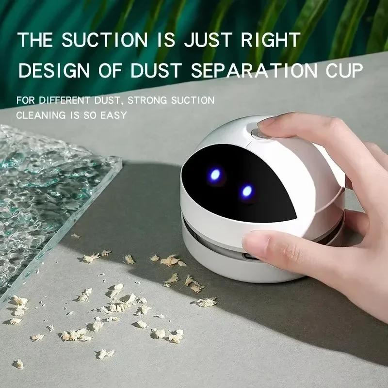 Portable Mini USB Handheld Vacuum Cleaner for Desk Table Dust Hair Crumbs - Fast Quiet Desktop Sweeper Cleaning Tool