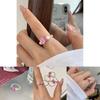 Design Geometric Unique Colorful Crystal Copper Ring For Women Stylish Fashion Piece