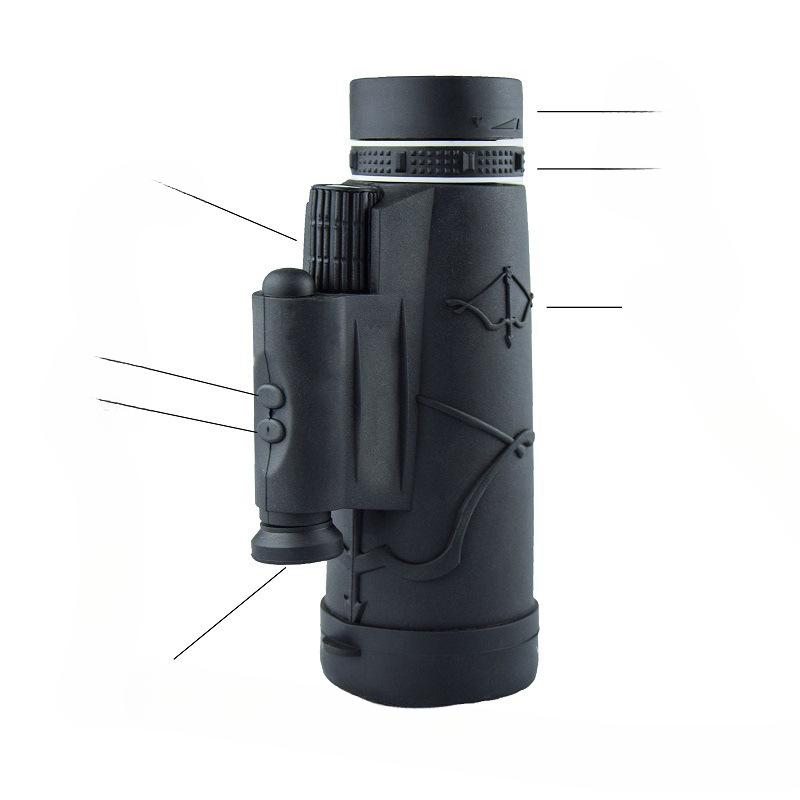 Telescop cu un singur tub de 12x50 de înaltă definiție, de mare putere, cu un singur tub, pentru telefon mobil. Viziune nocturnă în aer liber cu producători de lămpi cu laser pentru generație.