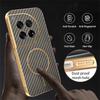 For OnePlus 12 5G Phone Case Carbon Fiber Textured Electroplated TPU Back Cover