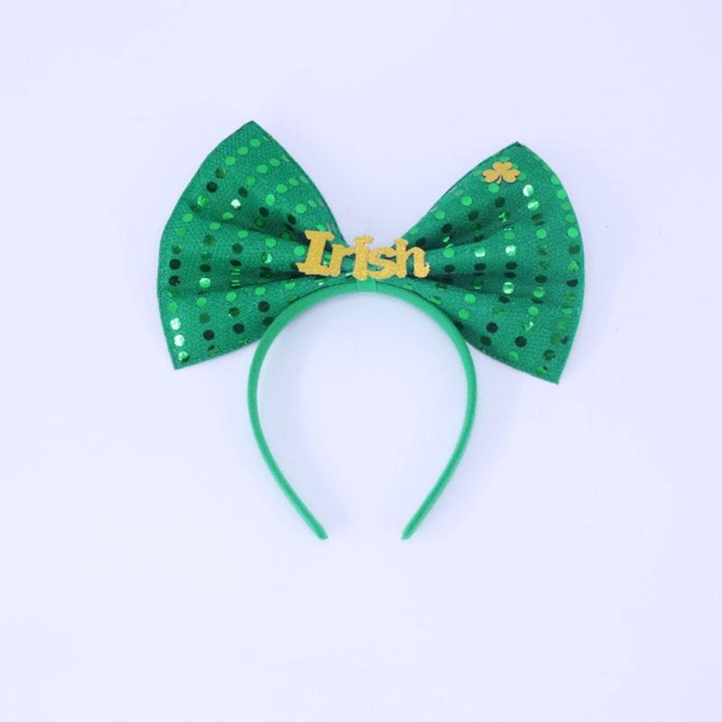 Irish Leprechaun Bowknot Hair Hoop Fashion Statement Karaoke Party Leprechaun for Irish Day Stage Photo Props