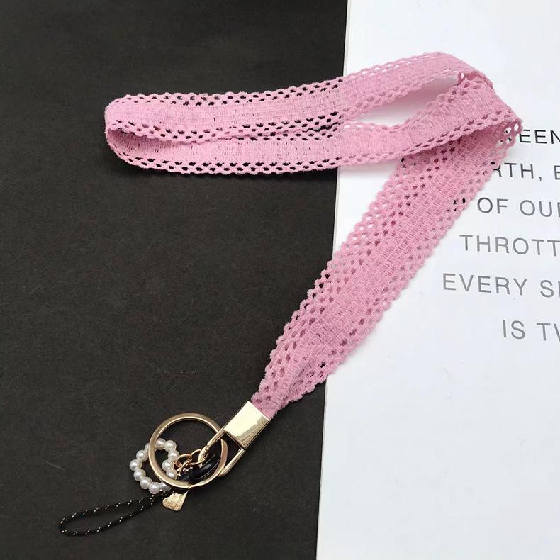 Korean Style Pearl Heart Pendant Phone & ID Lanyard for Women