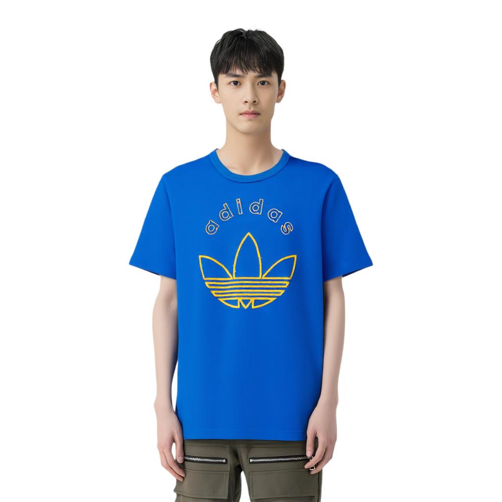 Adidas Sports Casual Crew Neck T-Shirt Men Tops Blue JD1577