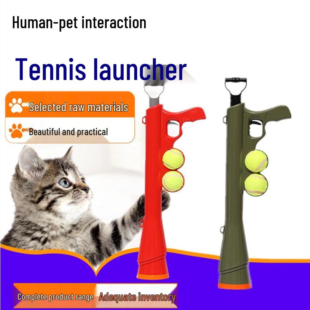 Pet Outdoor Sports Tennis Launcher: Interactive Handheld Toy for Training