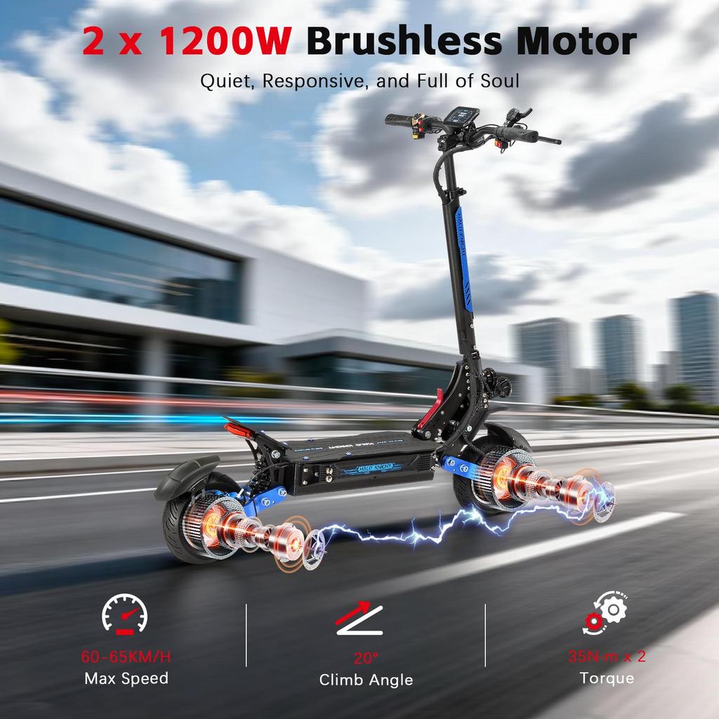 Katlanabilir Elektrikli Scooter HALO KNIGHT Çift Motorlu 52V28.8Ah NFC Kilidi T108