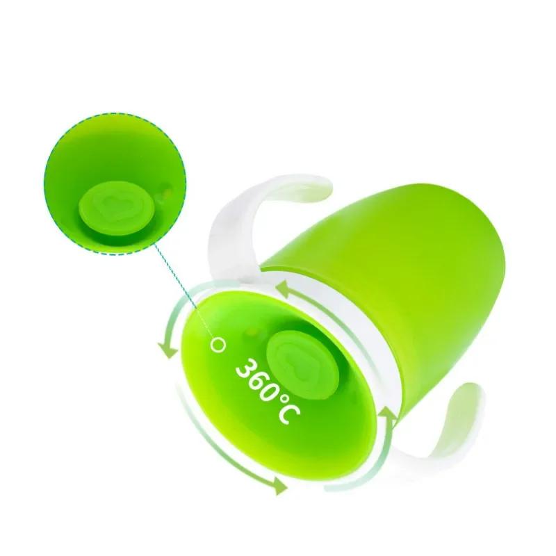 360 Degrees Can Be Rotated Baby Learning Drinking Cup with Double Handle Silicone Drinking Cup Anti-Choking Drinking Cups