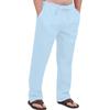Herren Freizeit Atmungsaktive Baumwoll-Leinen Kordelzug Hose – Atmungsaktive Sommer Strandhose