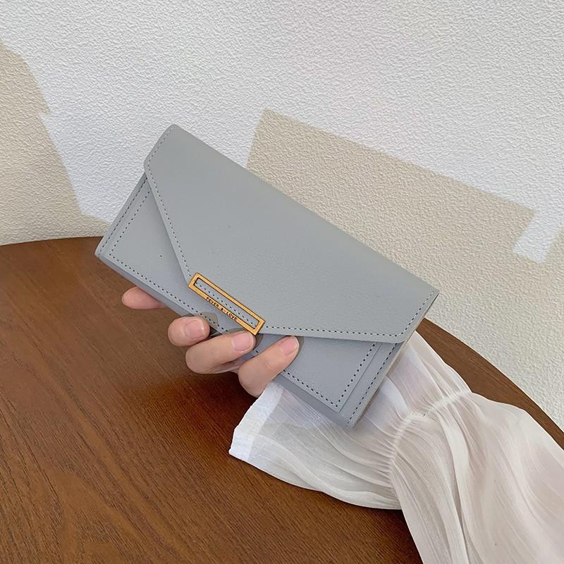 Wallet Female Long Model New Korean Version Simple Thin Large Capacity Multi-card Position Folding Card Bag Wallet Clutch Bag