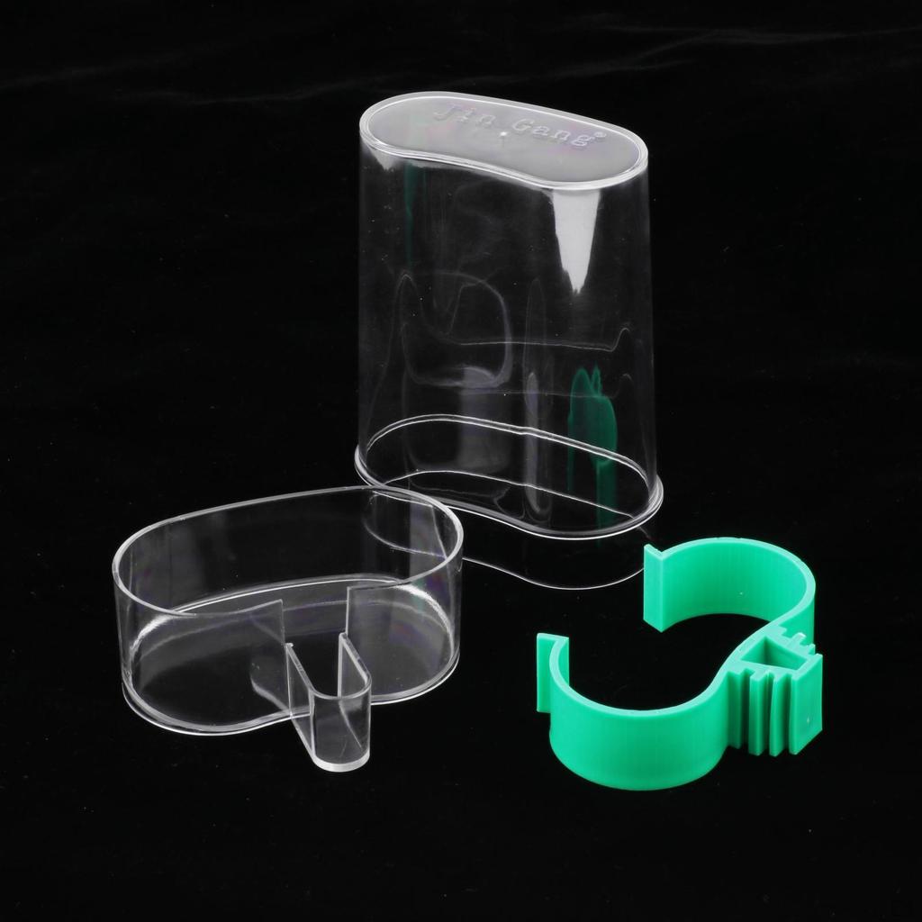 Bird Feeder Drinker, Clear Plastic &Water Dispenser, Fits Most Cage, Automatic Feeding for Parrot