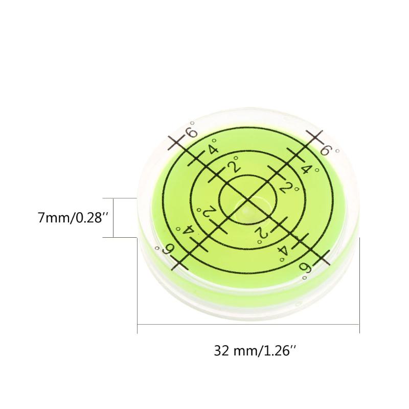 4pcs Professional 32x7mm Bulls-eye Bubble Degree Marked Surface Spirit Level For Camera Circular /Tripod /Furniture