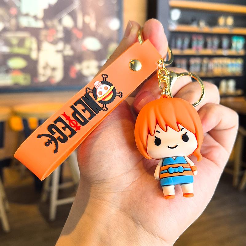 Cartoon Knit Luffy & Zoro Keychain Pendant
