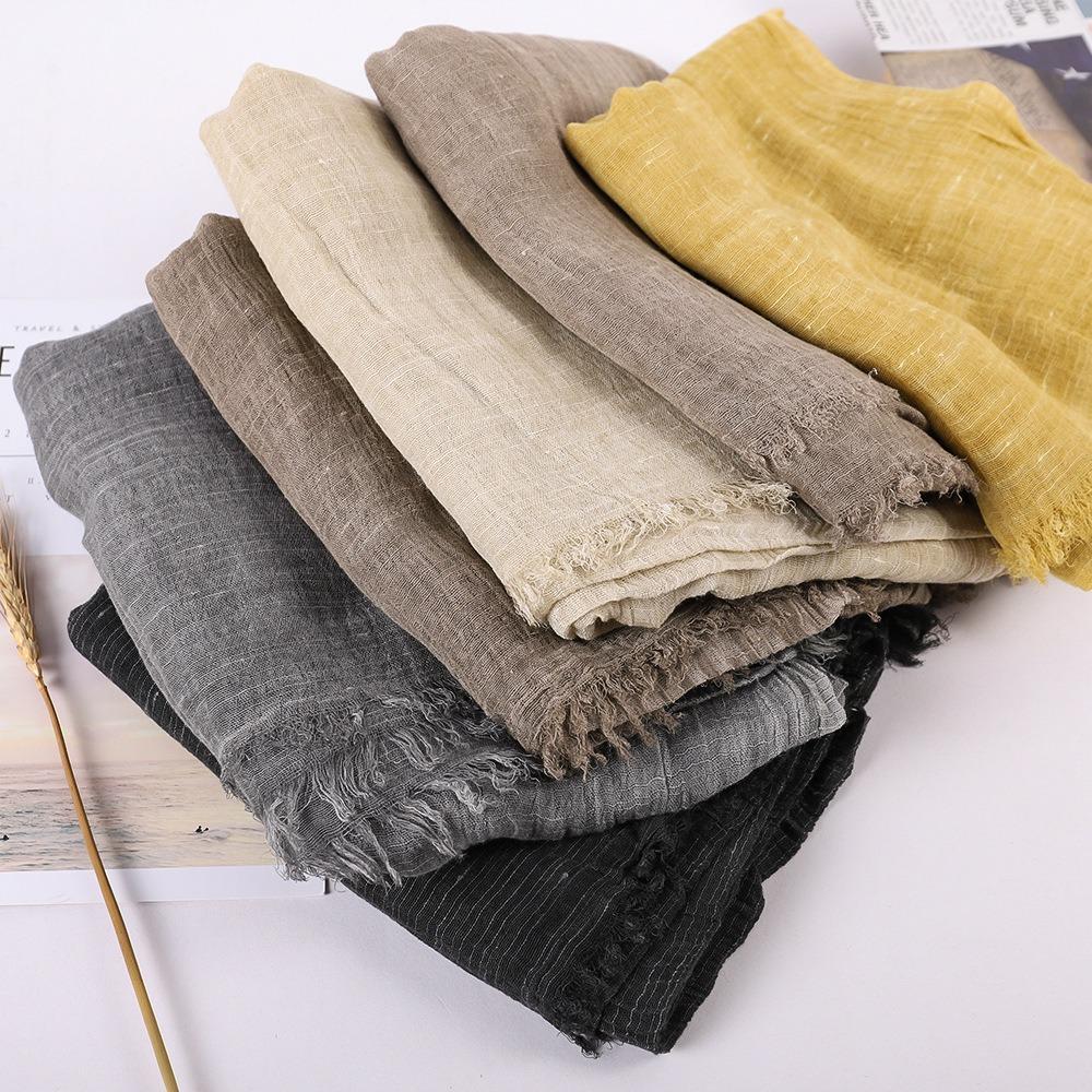 New Cotton Scarf Women Burgundy Scarf Elegant Palestinian Handkerchief Scarves for Ladies Blue Scarf XWJ14