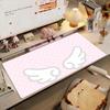 Art Kawaii Love Wings Polka Dot Mouse Pad Nonslip Rubber Gamer Balance Computer Mat Decoracion Deskmat Laptop Office Large