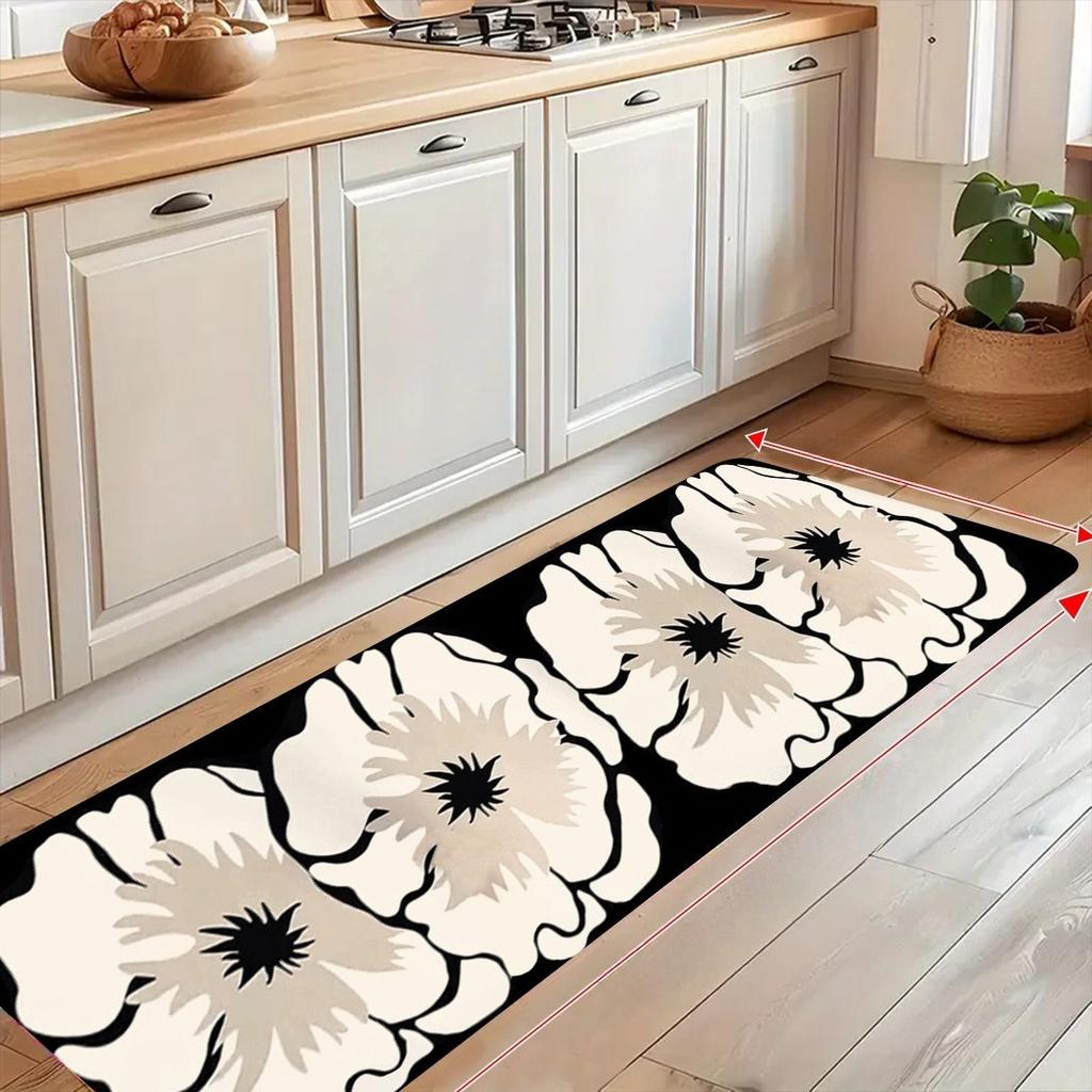 1 pezzo Tappeti da cucina con fiori Antiscivolo Tappetini per porta di casa Design pop Tappeto da bagno Tappetino da bagno Tappeto per casa Lavello Lavanderia Decor