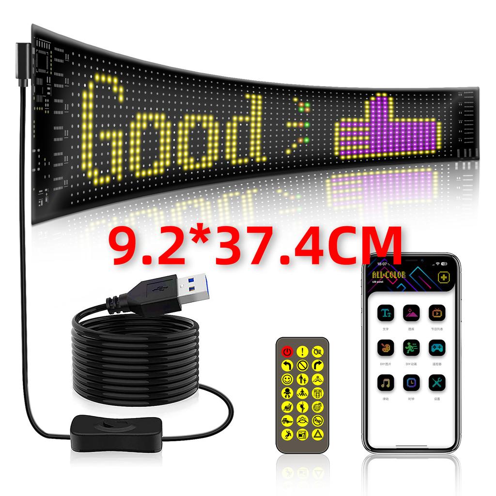 Car LED Matrix Pixel Panel DIY RGB LIghting Graffiti Scrolling Text Board Windshield Advertising Screen Bluetooth APP Control