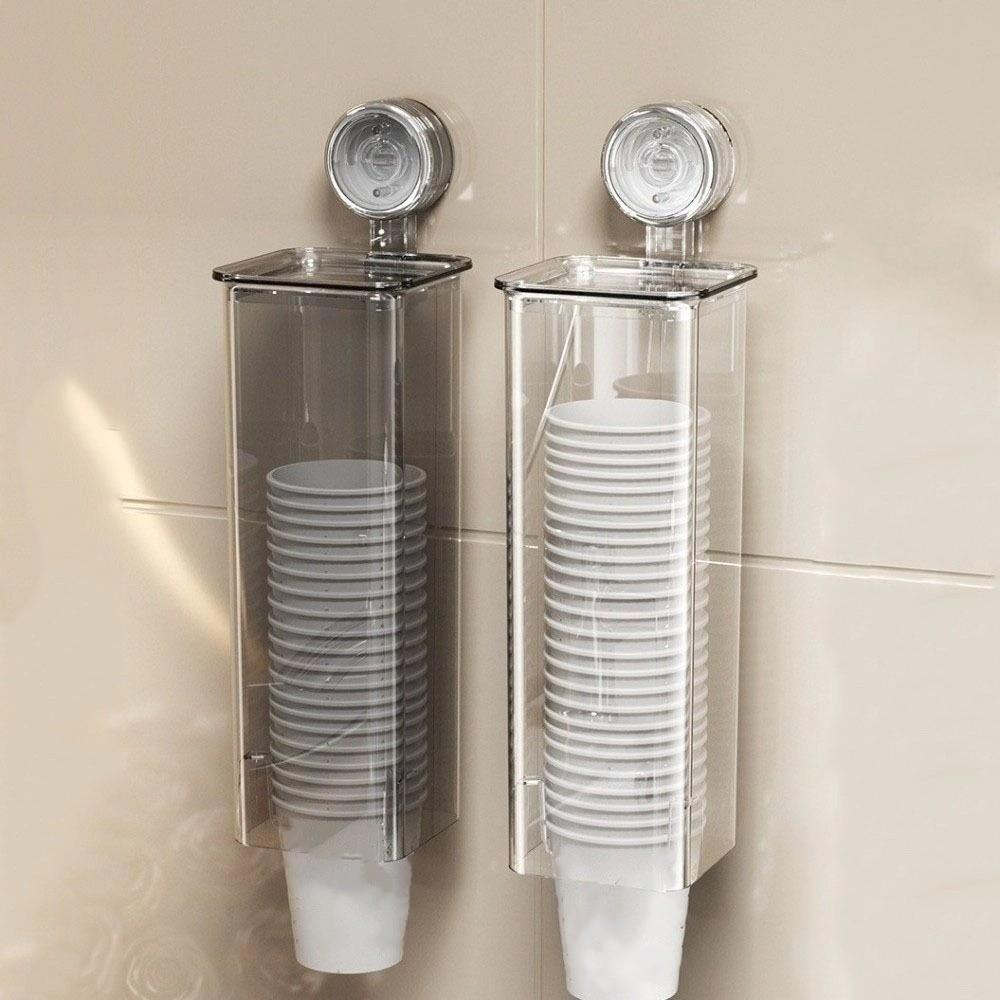 Suction Cup Paper Cup Storage Rack Dustproof Cup Picker Disposable Cup Dispenser  for Kitchen