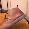 High Ankle Casual Walking Sneakers Top Layer Cowhide Soft Leather  Sole Men's  Spring Short Boots Outdoor Camp Shoes