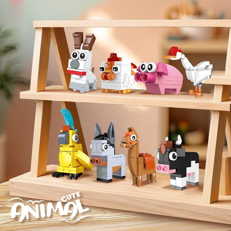 Creative Sea Animals Building Blocks Set DIY 3D Bird Animal Micro Particles Models Educational Construction Toy for Adult Kids