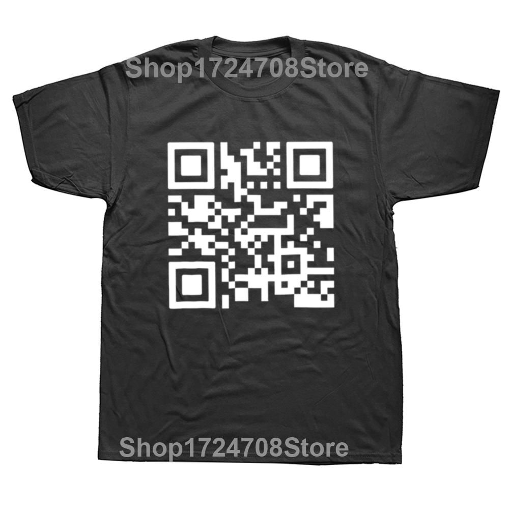 Funny F You QR Code T Shirt Funny Adult Humor Joke Weird Gift  Tee Tops 100% Cotton Soft Unisex O-neck Casual T-shirts EU Size