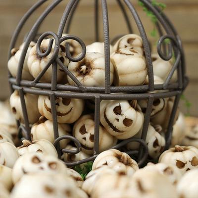 20PCS Resin Halloween Pumpkin Decorations - Reusable Creepy Mini Realistic Pumpkins Creative and Interesting Garden Ornaments
