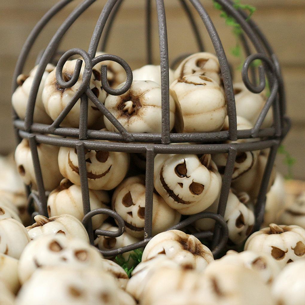 20PCS Resin Halloween Pumpkin Decorations - Reusable Creepy Mini Realistic Pumpkins Creative and Interesting Garden Ornaments