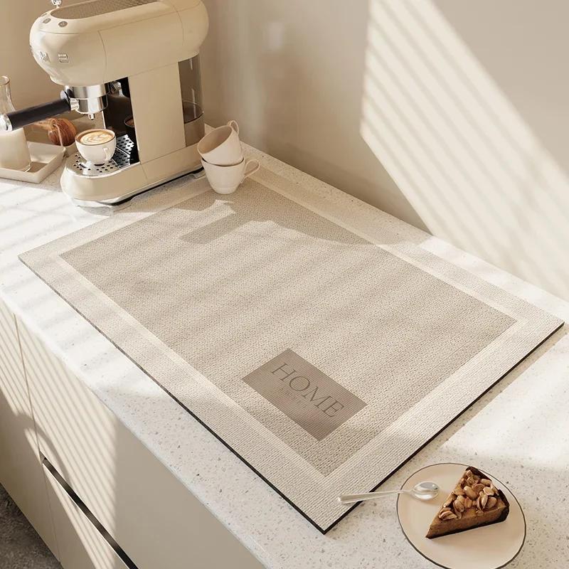 Rutschfeste Tischmatte für Kaffeemaschine, Saugfähig, Schnelltrocknende Tischdecke, Heimküchengeschirr, Trockenunterlage, Estera Para Secar