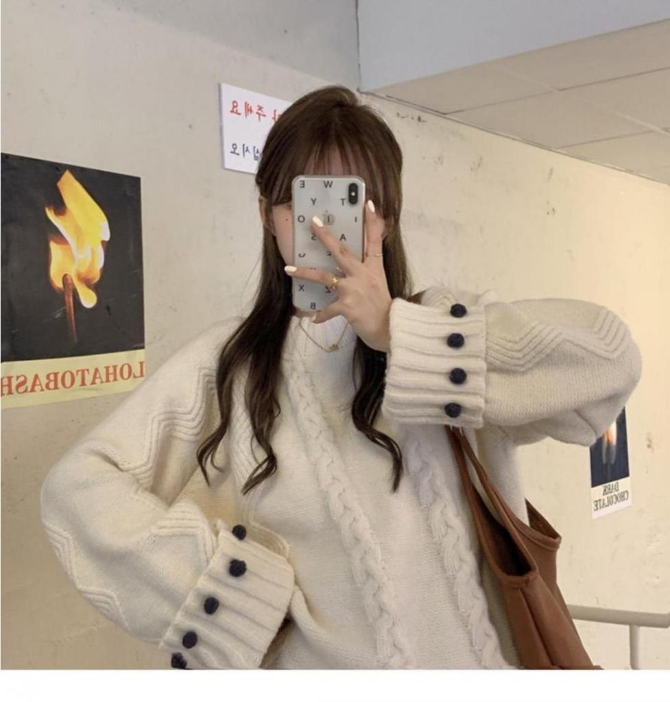 Women's Retro Thick Knit Sweater - Cozy, Loose-Fit, Autumn/Winter Style