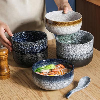 Japanese Ceramic Ramen Bowl, 1000ml Large Soup Bowls for Noodle Udon Pho Salad, Microwave and Dishwasher Safe, Vintage Bowl for Kitchen and Restaurant