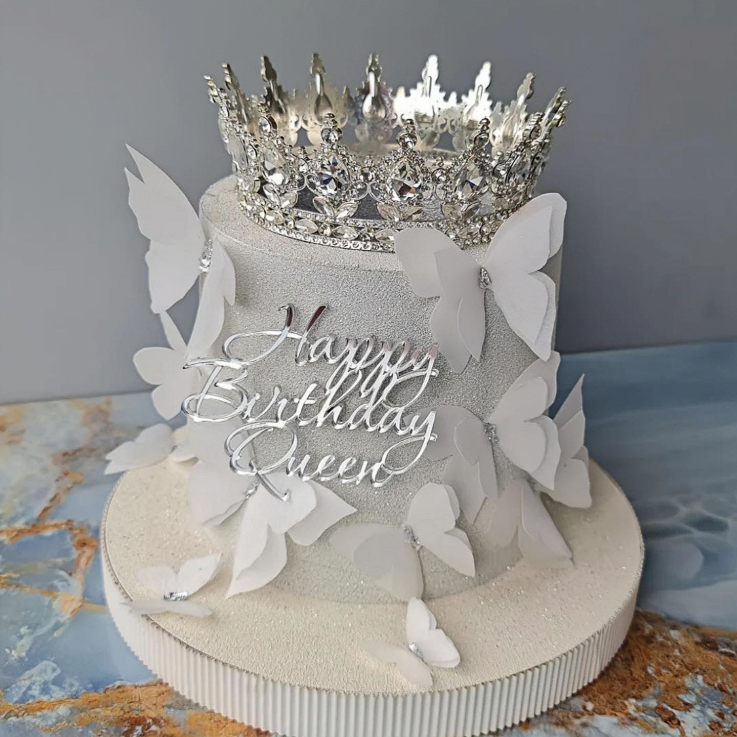 Ins Wind Princess Happy Birthday Acrylic Cake Decoration Birthday Queen Cake Decoration Birthday Ins Atmosphere Decoration