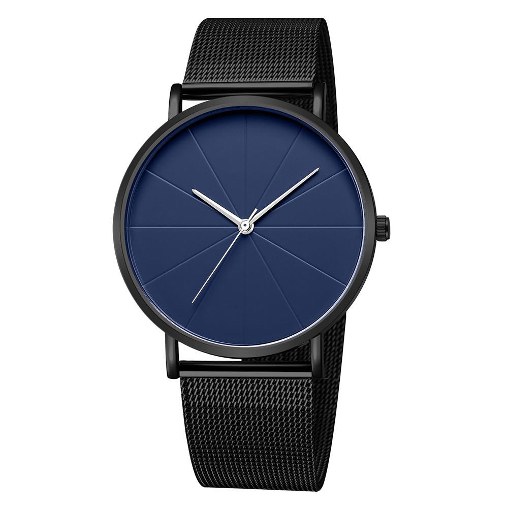 Light-luxury Men Business Watches Ultra Thin Stainless Steel Mesh Belt Quartz Watch for Man Male