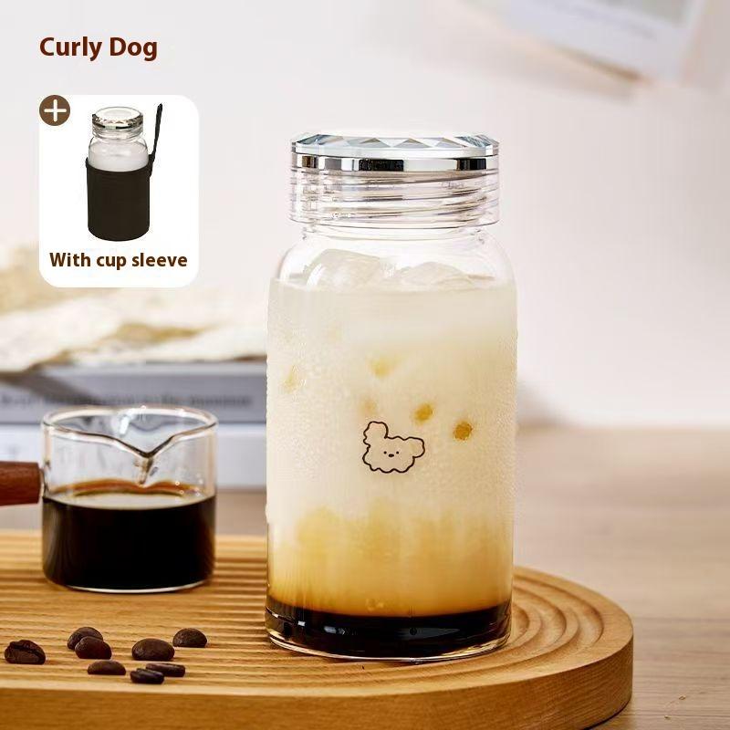 Кофейная чашка Gianxi Высокая эстетическая ценность Боросиликатное стекло Высокая термостойкость Портативная чашка для использования на открытом воздухе Стеклянная чашка 500ml