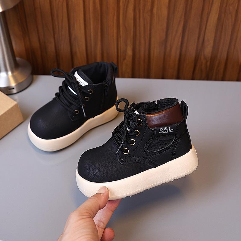 Children's Martin Boots with Soft Soles, New British Style Single Boots for Autumn and Winter, Soft Soled Boys' Ankle Boots, Girls' Boots