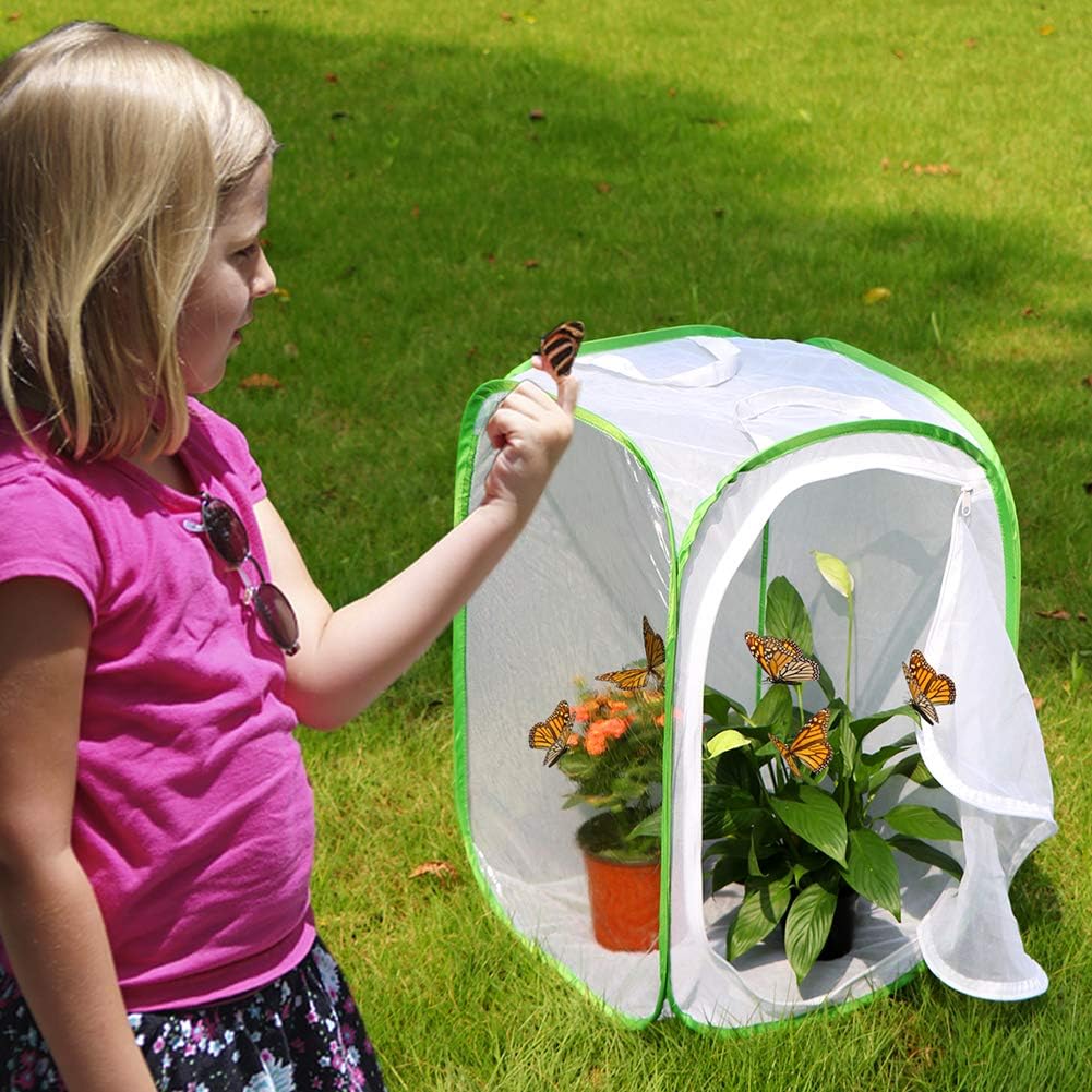 3-Pack Insect and Butterfly Habitat Cage Terrarium Pop-up Butterfly Enclosure (3 X 15.7 X 15.7 X 23.6")